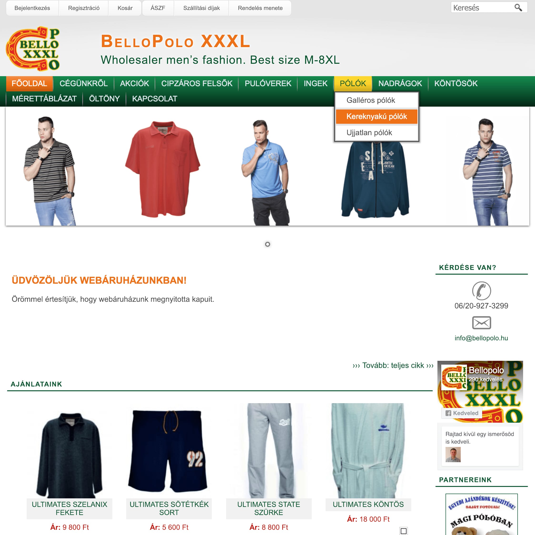 Ruha, póló webáruház készítés