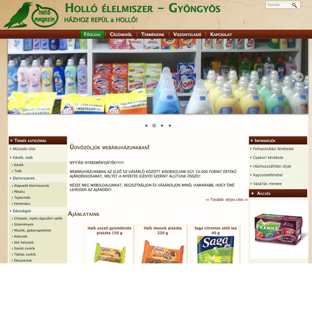 Holló élelmiszer webáruháza