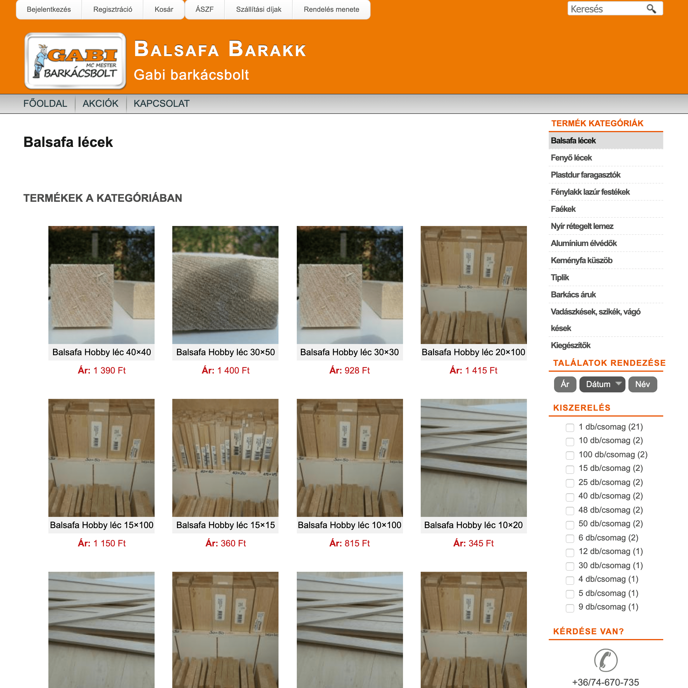 Barkács webáruház készítés