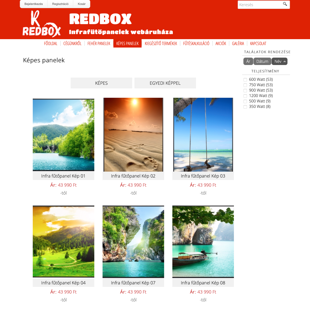 Infra fűtés webáruház készítés