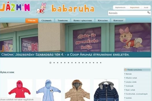 Webáruház bérlési / készítési és üzemeltetési esettanulmány: Jázmin Babaruha
