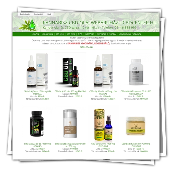 CBD termékeket forgalmazó webáruházunk elkészült