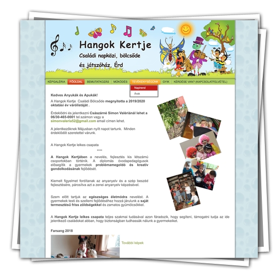Családi napközi, bölcsöde weboldal készítés